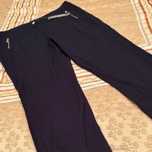 NWT SPANNER Chic Black Pants with Gold Zipper Pockets, “Wild Thing” style, 12